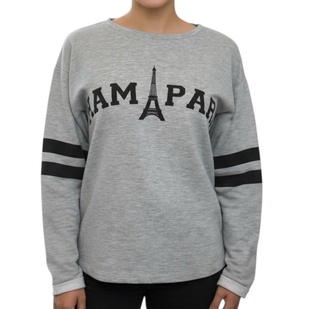 Ally Crew Neck Sweat Shirt Grey Size 2 - Picture 4 of 12